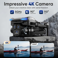 Naseto GPS Drone with 4k camera for adults,4.5’’ LCD Screen Controller, Brushless Motor, 60-Min Flight Time with 2 Batteries, SD Card Included, 5G FPV Quadcopter with Auto Return, Gift for Beginners