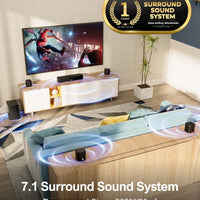 ULTIMEA 7.1ch Virtual Surround Sound Bar, Sound Bar for Smart TV with 4 Surround Speakers, Peak Power 330W, Surround Sound System for TV, App Control, TV Soundbar with Subwoofer, Opt/AUX/BT, Aura A40