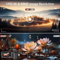 8K Video Camera Camcorder 88MP UHD WiFi Vlogging Cameras for YouTube 18X Digital Zoom IR Night Vision 3.0''Touch Screen Camera with 32GB Card, Microphone, Stabilizer, Lens Hood, Remote, Batteries