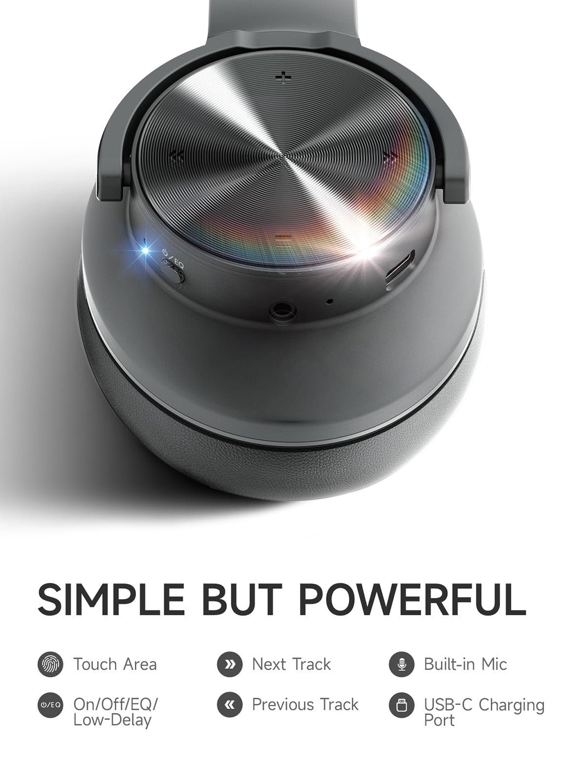 Picun B8 Bluetooth Headphones, 120H Playtime Headphone Wireless Bluetooth with 3 EQ Modes, Low Latency, Hands-Free Calls, Over Ear Headphones for Travel Home Office Cellphone PC Black - Volt-Edge Technologies®