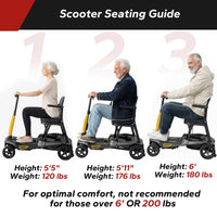 MediHoist Ultra Lightweight Foldable Electric Mobility Scooter for Adults & Seniors 24 Miles Range, 37.5 lbs Aluminum Frame, Airline Approved, Portable Scooter YL-985S