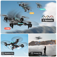 Drone with Camera, Foldable Drone for Beginners with 1080P Camera, Upgrade Altitude Hold, Circle/Rotating/Waypoint Fly, 3D Flip, One Key Start, 3 Speed Mode, 2 Batteries