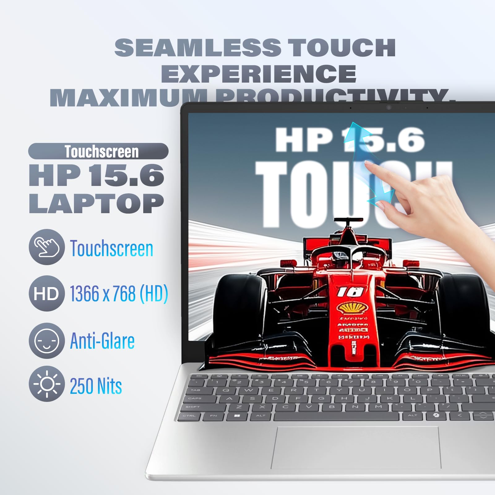 HP 2025 Flagship Touchscreen Laptop - 15.6" Anti-Glare Touch, Intel Core i3-1315U, AI Copilot, Wi-Fi6, Fast Charge, for Business & Student, Win 11 Pro, 32GB RAM, 1TB SSD, Redragon Accessory Kit