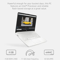HP 14 Laptop, Intel Celeron N4020, 4 GB RAM, 64 GB Storage, 14-inch Micro-edge HD Display, Windows 11 Home, Thin & Portable, 4K Graphics, One Year of Microsoft 365 (14-dq0040nr, Snowflake White)