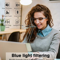 Smart Glasses,Bluetooth Glasses for Men Women with Anti-Blue Light&UV400 Lenses,Audio Eyewear with Bluetooth Speakers,Music Playback&Hands-Free Calling,Touch&Voice Assistant,for Indoor&Outdoor