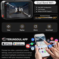 TERUNSOUl 4K+4K Dash Cam Front and Rear, Free 128GB Card Included, 5.8GHz WiFi Dash Camera for Cars, Built-in GPS, G-Sensor, 170°Wide Angle, 3" IPS Screen, 24H Parking Mode, Support 512GB Max