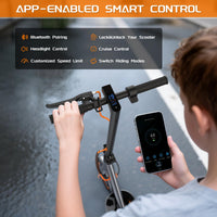 MAXSHOT Electric Scooter Adults & Big Kids, Top Speed 9/16/19/22MPH, 10/12/16/21/50Miles Range, 6.5"/8.5"/14" Tires Folding Commuter Escooter with Dual Suspension for Commuting, APP Control