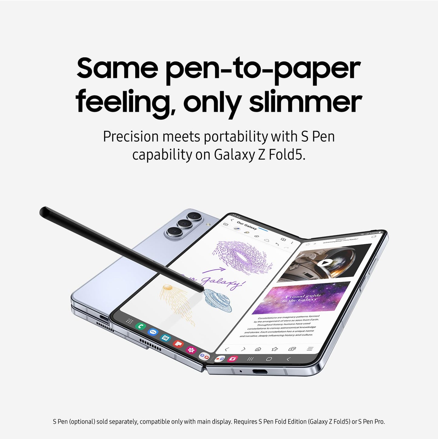 SAMSUNG Galaxy Z Fold 5 5G US Version, 256GB, ICY Blue - Unlocked (Renewed)