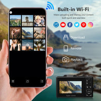 4K Digital Camera for Photography, 64MP Vlogging Camera for YouTube with 3" 180° Flip Screen, 18X Digital Zoom Point and Shoot Camara with 32GB Micro SD Card for Beginner (Black) - Volt-Edge Technologies®