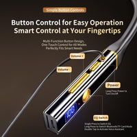 Kshttky Neckband Wireless Earbuds Around The Neck,Bluetooth V5.4 Headphones, 4-Driver Stereo Sound, 100 Hours Playtime, in-Ear with Mic for Sports, Fitness, Outdoor & Work (Black)