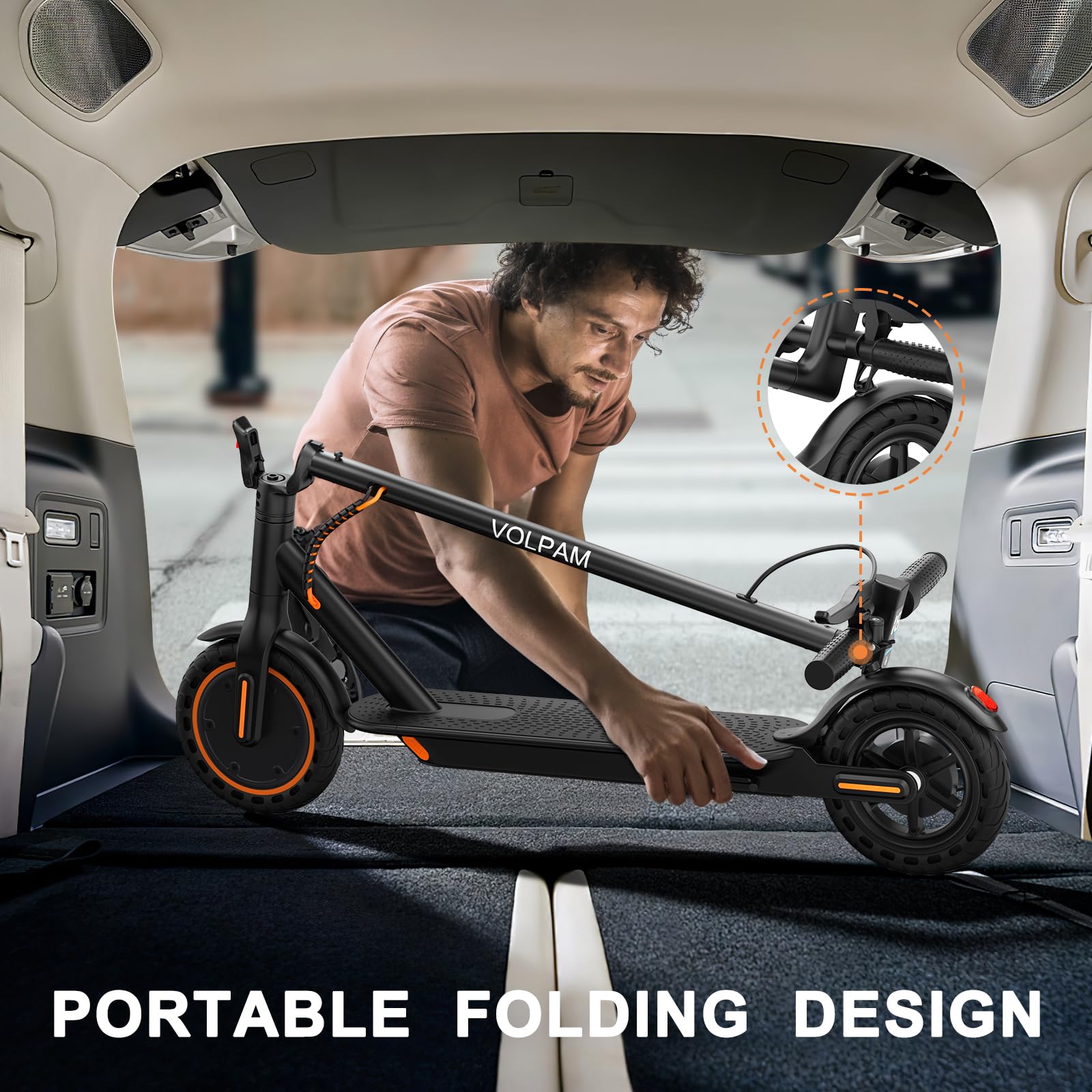 VOLPAM Electric Scooter, 350W/500W, 8.5"/10" Tires, 12/21/28 Miles Range, 16/19/22Mph, Folding E-Scooter with Dual Braking (8.5''-12Miles-350W) - Volt-Edge Technologies®