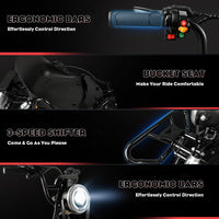 kaiwrxin 2000W Electric Go Kart for Adults and Kids, 25MPH Speed, 15-20KM Range, 3H Fast Charge, 120KG Capacity, for Outdoor Fun