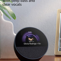 Amazon Echo Spot (newest model), Great for nightstands, offices and kitchens, Smart alarm clock with Alexa, Glacier White