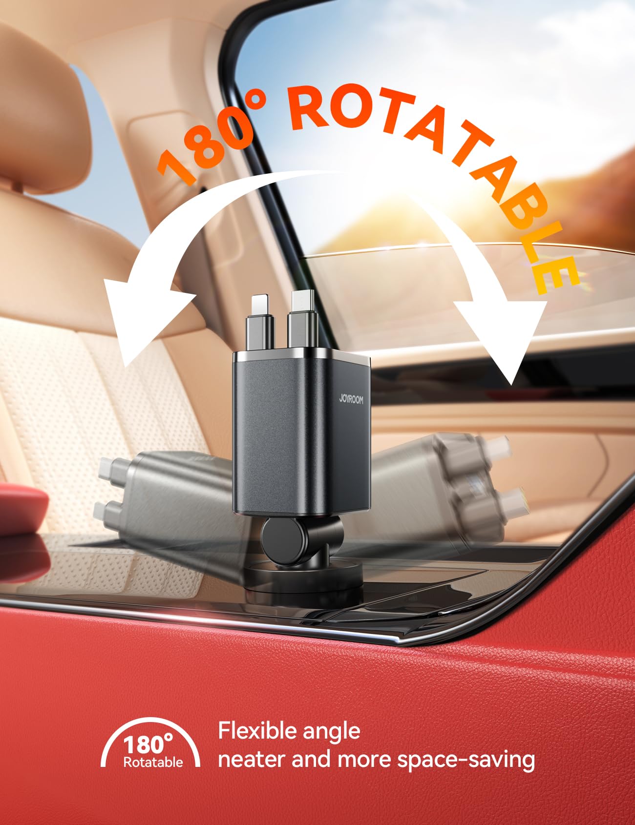 [2025 Ultra-Compact] 84W Retractable Car Charger, [PD 45W] Car Charger USB C for iPhone 16 17 Pro Fast Charging, Car Accessories Travel Essentials Gifts for Women Men for iPhone 17 Air 16 15 14 13 12