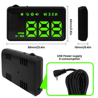 KUOWEIHUD Heads up Display for Cars,Car HUD,Head up Display for Car,Car Speedometer Display,Automatic Brightness Adjustment,Speeding Alert,USB Cable Plug & Play