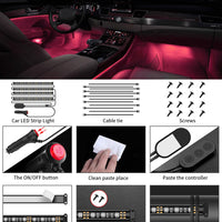 Govee Car LED Lights, Smart Car Interior Lights with App Control, RGB Lights with DIY Mode and Music Mode, 2 Lines Design LED Lights for Cars with Car Charger, 12V