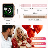 Smart Watch for Women Men Fitness: Smart Watch for iPhone&Android Bluetooth Call with SpO2 Sleep Heart Rate Monitor,IP68,Fitness Tracker with 120+Sport,Reloj Inteligente 30 Day+Battery Life, 2 Bands