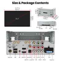 Joying 15.1 Inch Double Din Car Stereo, Car Radio with Apple Carplay & Android Auto, 8GB+128GB Android 13 Head Unit with Mirror Link, AM/FM, Bluetooth, SWC, GPS(JY-UTD15N8)