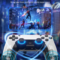 ThinTree P4 Style Wireless Controller Compatible for PS-5/Pro/Slim/PC, Gradient Color RGB mode/haptic feedback/1000 mAH battery/Motion Sensing/3.5mm Audio Jack (White and Black)