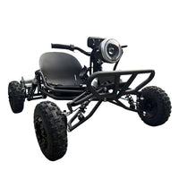 Zyliathor Electric Go Kart, 48V 2000W Brushless, 3-Speed+Reverse, Chain Drive, Hydraulic Rear Disc Brake, LED Headlight, 6" All-Terrain Tires — Off-Road/Private Property—Black