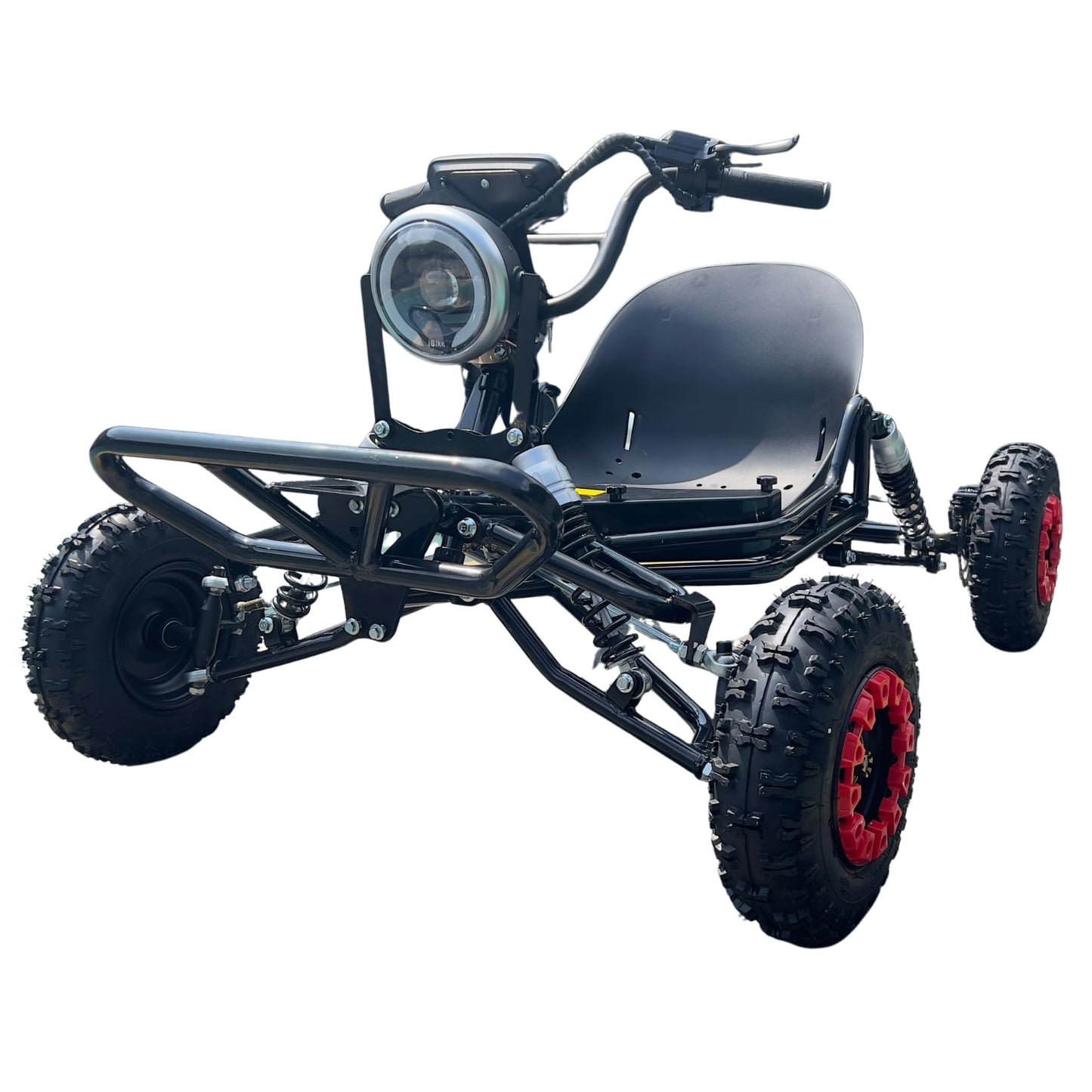 Zyliathor Electric Go Kart Adults/Kids - 48V 2000W Motor 12-31MPH, 6'' All-Terrain Tires, 10.4Ah(12+Mi), 440lbs Capacity, 3-Speed Modes LED Lights & Charger (Black)