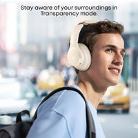Soundcore by Anker Q20i Hybrid Active Noise Cancelling Headphones, Wireless Over-Ear Bluetooth, 40H Long ANC Playtime, Hi-Res Audio, Big Bass, Customize via an App, Transparency Mode (White) - Volt-Edge Technologies®