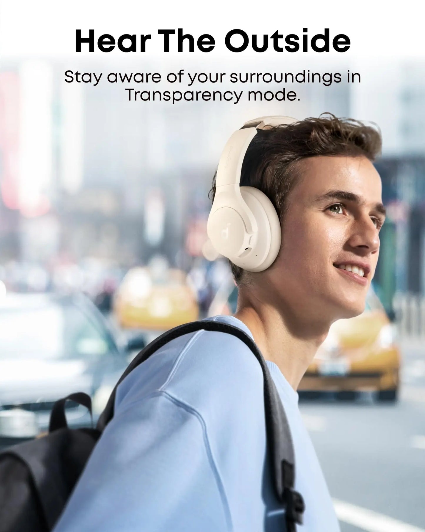 Soundcore by Anker Q20i Hybrid Active Noise Cancelling Headphones, Wireless Over-Ear Bluetooth, 40H Long ANC Playtime, Hi-Res Audio, Big Bass, Customize via an App, Transparency Mode (White) - Volt-Edge Technologies®