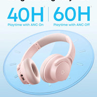 Soundcore by Anker Q20i Hybrid Active Noise Cancelling Headphones, Wireless Over-Ear Bluetooth, 40H Long ANC Playtime, Hi-Res Audio, Big Bass, Customize via an App, Transparency Mode (White) - Volt-Edge Technologies®