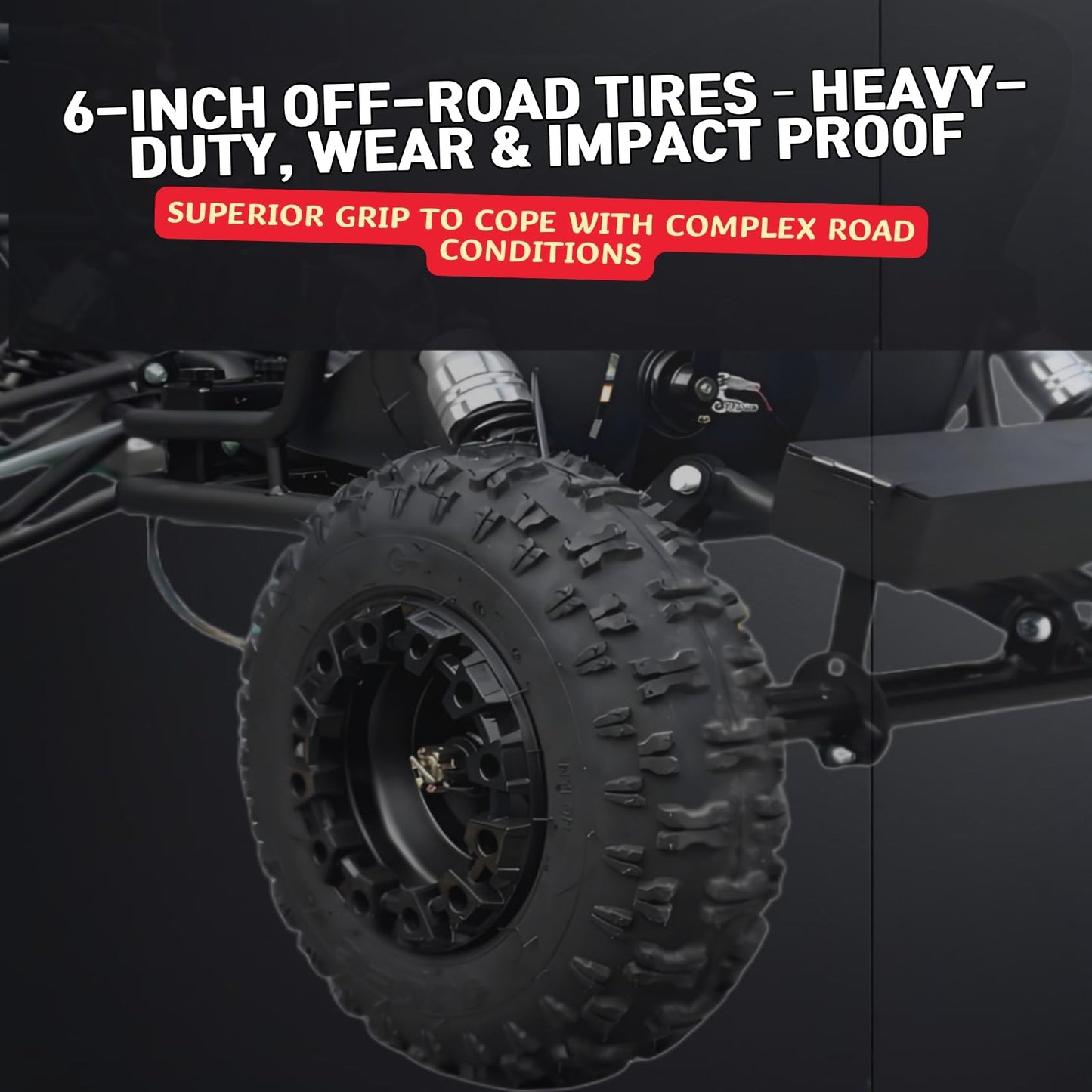 Zyliathor Electric Go Kart Adults/Kids - 48V 2000W Motor 12-31MPH, 6'' All-Terrain Tires, 10.4Ah(12+Mi), 440lbs Capacity, 3-Speed Modes LED Lights & Charger (Black)