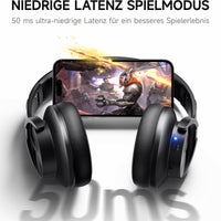 Picun B8 Bluetooth Headphones, 120H Playtime Headphone Wireless Bluetooth with 3 EQ Modes, Low Latency, Hands-Free Calls, Over Ear Headphones for Travel Home Office Cellphone PC Black - Volt-Edge Technologies®