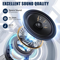 TRAUSI Open Ear Wireless Earbuds Bluetooth Headphones, 50Hrs Playtime Stereo Sound Earphones with IPX7 Waterproof Ear Buds for Fitness/Travel/Workouts (Black)