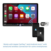 JENSEN J5CA14 14-inch Certified Apple CarPlay Android Auto Wired or Wireless | Maestro & Metra Axxess Ready | Single & Double DIN Car Stereo | SiriusXM Ready | Bluetooth | Front & Rear Camera Inputs