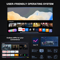 【Officially-Licensed APP & Native 1080P】Thinnest 1.81" Smart Mini Projector with WiFi and Bluetooth, Auto Focus & Keystone Portable Outdoor Projector, VOPLLS 4K Support Home Movie Projector