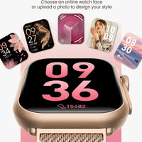 Smart Watch for Women Men Fitness: Smart Watch for iPhone&Android Bluetooth Call with SpO2 Sleep Heart Rate Monitor,IP68,Fitness Tracker with 120+Sport,Reloj Inteligente 30 Day+Battery Life, 2 Bands