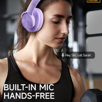 Picun B8 Bluetooth Headphones, 120H Playtime Headphone Wireless Bluetooth with 3 EQ Modes, Low Latency, Hands-Free Calls, Over Ear Headphones for Travel Home Office Cellphone PC Black