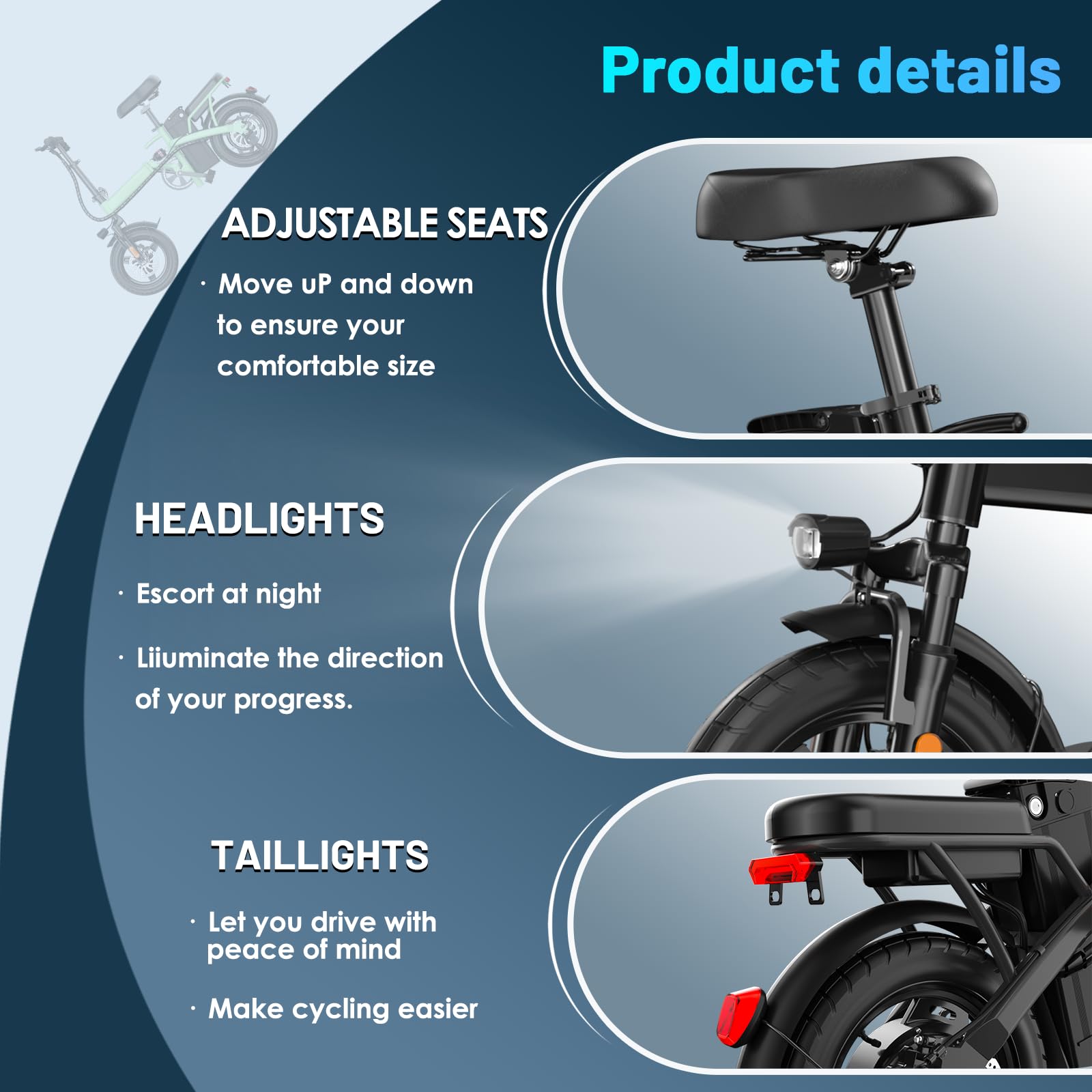 Folding Electric Bike for Adults and Teens, 14" Foldable E-Bike with 500W Motor, Commuter Mini Ebike with 48V Removable Battery UL 2849 Certified, Electric Bicycle with 25 Miles PAS Range (Black) - Volt-Edge Technologies®