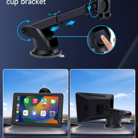 Portable Apple Carplay Screen for Car, 7" HD Car Stereo Touchscreen with Wireless CarPlay & Android Auto, Mirror Link, Bluetooth, Voice Control, Memory Card Playback, AUX - Fits All Vehicles