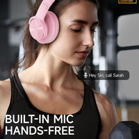 Picun B8 Bluetooth Headphones, 120H Playtime Headphone Wireless Bluetooth with 3 EQ Modes, Low Latency, Hands-Free Calls, Over Ear Headphones for Travel Home Office Cellphone PC Black