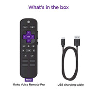 Roku Voice Remote Pro | Rechargeable with Hands-free Voice Controls, Headphone Mode & Lost Device Locator - Compatible with RokuTV, Players & Audio Devices
