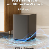 ULTIMEA 7.1ch Sound Bar with Subwoofer, Virtual Surround Sound System for TV, Sound Bar for Smart TV with 4 Surround Speakers, Peak Power 330W, TV Soundbar with App Control, Opt/AUX/BT, Aura A40 - Volt-Edge Technologies®