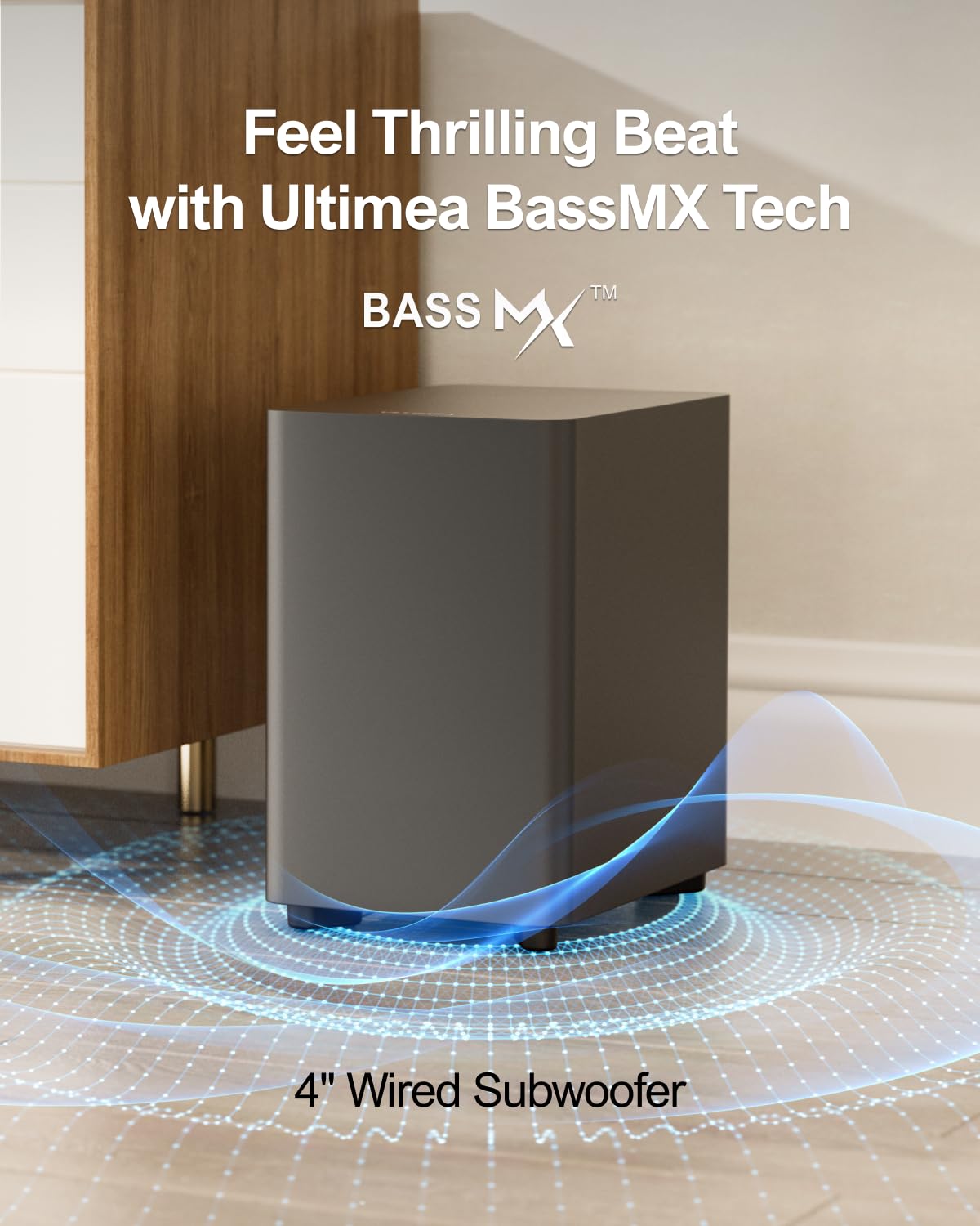 ULTIMEA 7.1ch Sound Bar with Subwoofer, Virtual Surround Sound System for TV, Sound Bar for Smart TV with 4 Surround Speakers, Peak Power 330W, TV Soundbar with App Control, Opt/AUX/BT, Aura A40 - Volt-Edge Technologies®