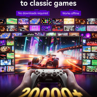 Retro Gaming Console, 20,000+ Retro Game Stick, 23 Emulators, 4K HD HDMI TV Game Stick, Built-in Classic Video Games, Plug & Play Game Console for TV with 2 Wireless Controllers