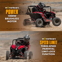 UTV Ride on Car (Large), 48V Shock Absorber Electric Vehicles with Disk Brake, Gear Switch, Steel Frame, Off-Road Tire, Flexible Seat Belt and Seat, Three-Speed Parental Limit-Lock Function