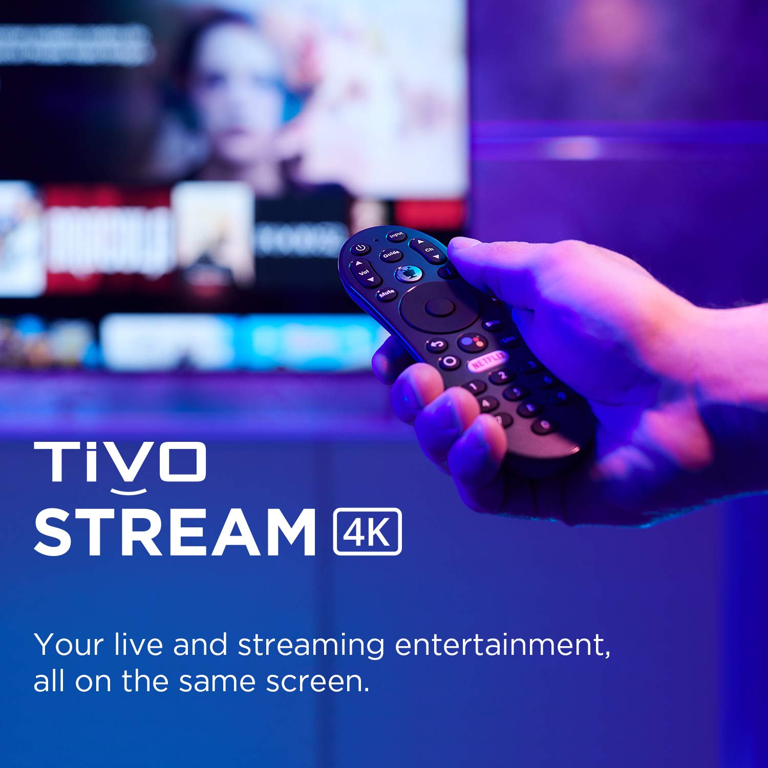 TiVo Stream 4K – Every Streaming App and Live TV on One Screen – 4K UHD, Dolby Vision HDR and Dolby Atmos Sound – Powered by Android TV – Plug-In Smart TV, One size