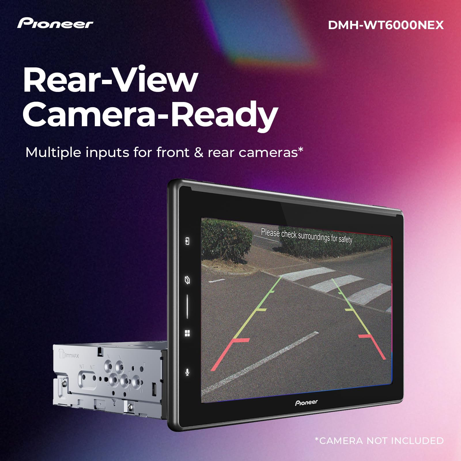 Pioneer DMH-WT6000NEX 10.1" Multimedia Digital Media Receiver Single Din - Built in WiFi, Bluetooth, Wireless Apple CarPlay, Android Auto, HD Radio, Luminous Bar, Touchscreen, Rear Camera Inputs