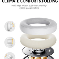 Picun B8 Bluetooth Headphones, 120H Playtime Headphone Wireless Bluetooth with 3 EQ Modes, Low Latency, Hands-Free Calls, Over Ear Headphones for Travel Home Office Cellphone PC Black