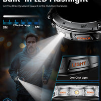 SUNKTA Military Smart Watches for Men,530mAh Large Battery,1.43" AMOLED Heart Rate/Sleep Monitor 5ATM Waterproof Smartwatch for Android iOS (Answer/Make Calls),Fitness Tracker with LED Flashlight