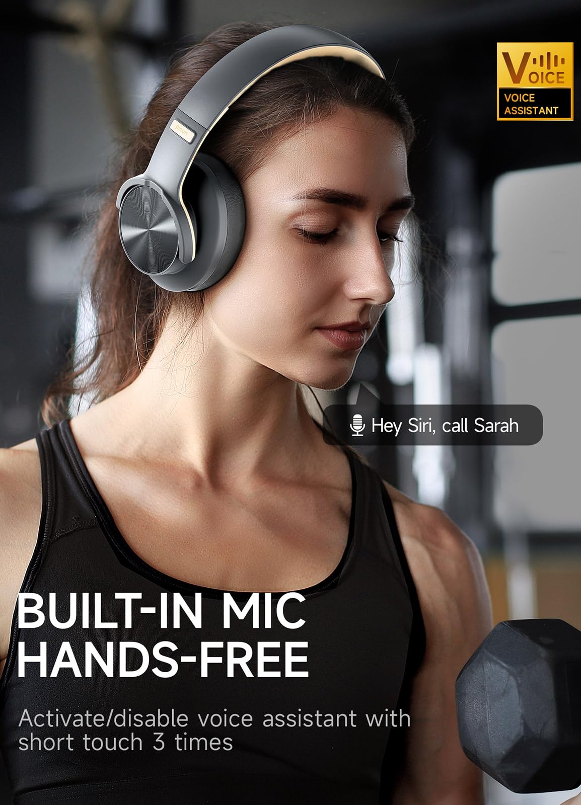 Picun B8 Bluetooth Headphones, 120H Playtime Headphone Wireless Bluetooth with 3 EQ Modes, Low Latency, Hands-Free Calls, Over Ear Headphones for Travel Home Office Cellphone PC Black - Volt-Edge Technologies®