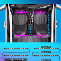 Govee Car LED Lights, Smart Car Interior Lights with App Control, RGB Lights with DIY Mode and Music Mode, 2 Lines Design LED Lights for Cars with Car Charger, 12V