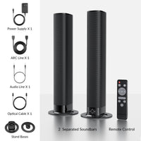 Assistrust Sound Bar for Smart TV, 60W Soundbar with Bluetooth/ARC/Opt/AUX Connect, Auto Volume Boost, 3 Equalizer Modes, 2 in 1 Detachable Soundbar for TV/PC/Gaming/Projectors - Volt-Edge Technologies®